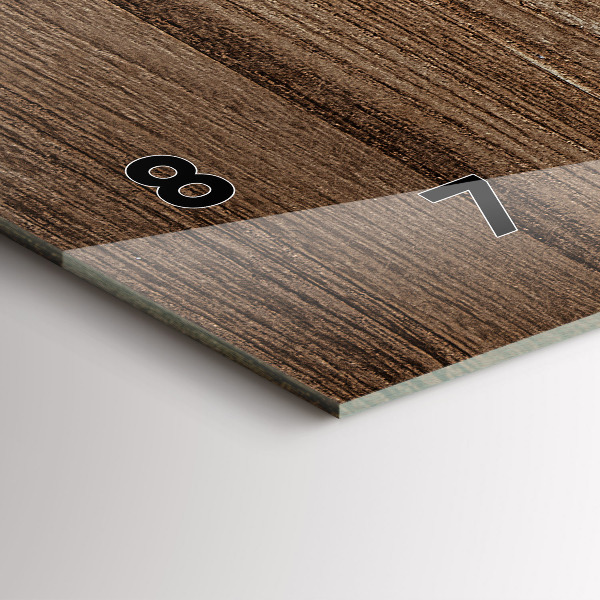 Horizontální skleněné hodiny na stěnu Tmavé dřevo