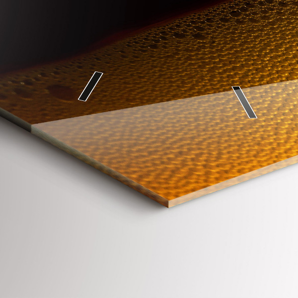 Horizontální skleněné hodiny na stěnu Pomerančový džus