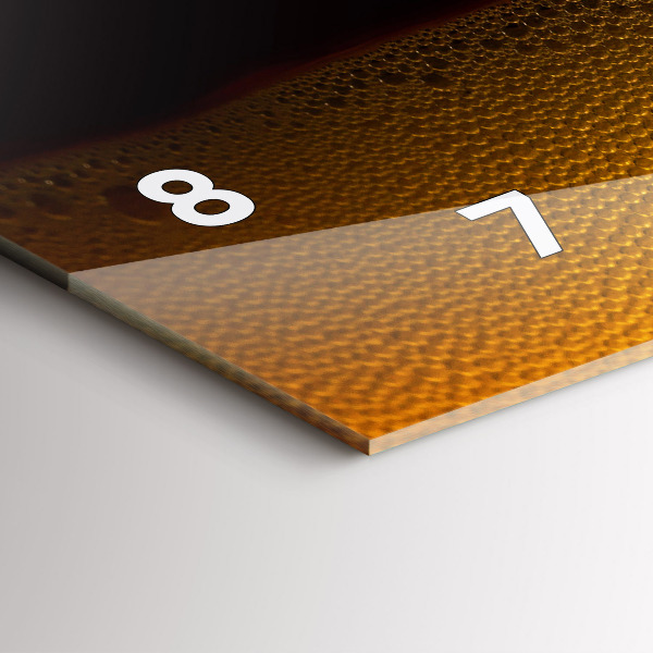 Horizontální skleněné hodiny na stěnu Pomerančový džus