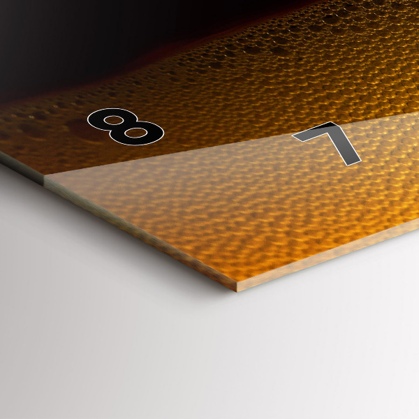 Horizontální skleněné hodiny na stěnu Pomerančový džus