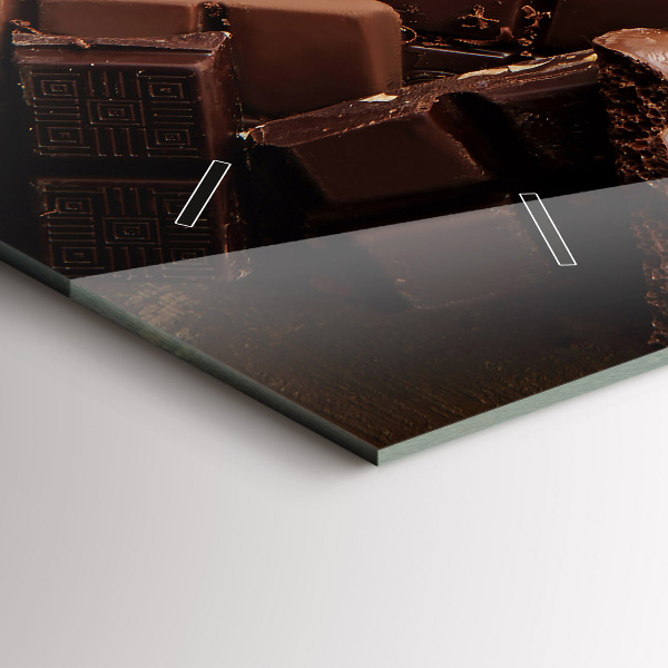 Horizontální skleněné hodiny na stěnu Čokoládové tyčinky