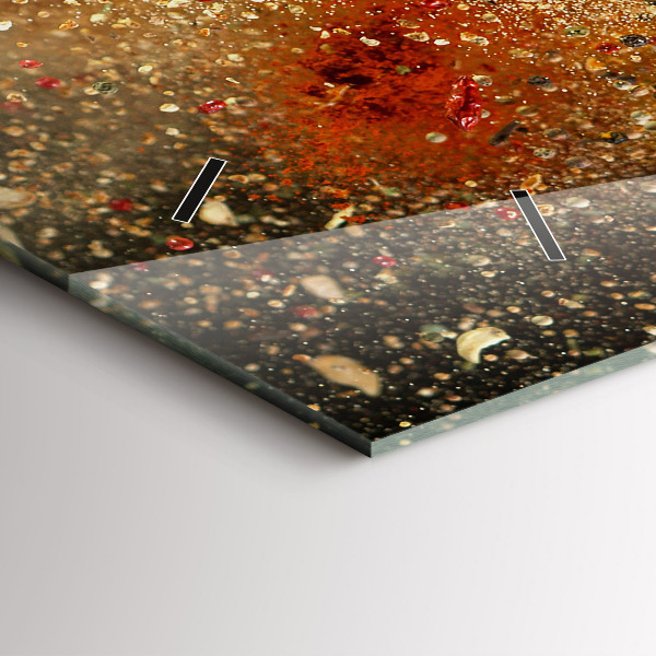 Horizontální skleněné hodiny na stěnu Abstrakce koření