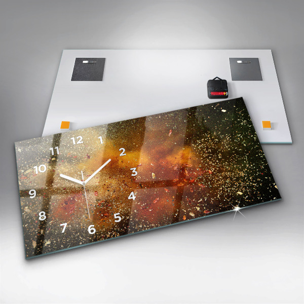 Horizontální skleněné hodiny na stěnu Abstrakce koření