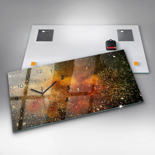 Horizontální skleněné hodiny na stěnu Abstrakce koření
