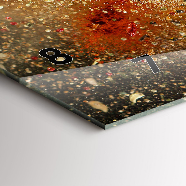 Horizontální skleněné hodiny na stěnu Abstrakce koření