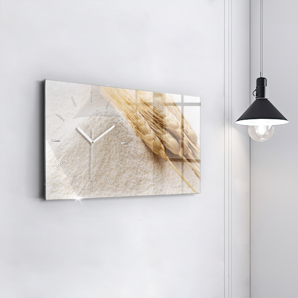 Horizontální skleněné hodiny na stěnu Mouka