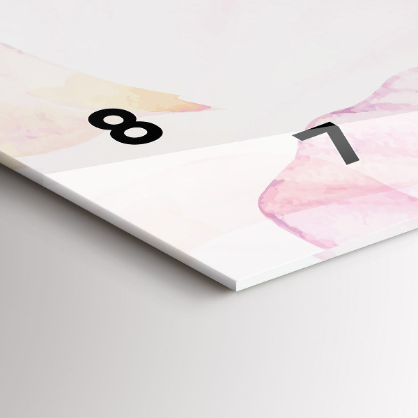 Horizontální hodiny na skle Akvarelové okvětní lístky