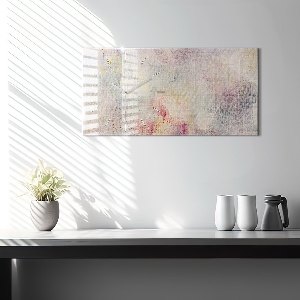 Horizontální hodiny na skle Malovaná abstrakce