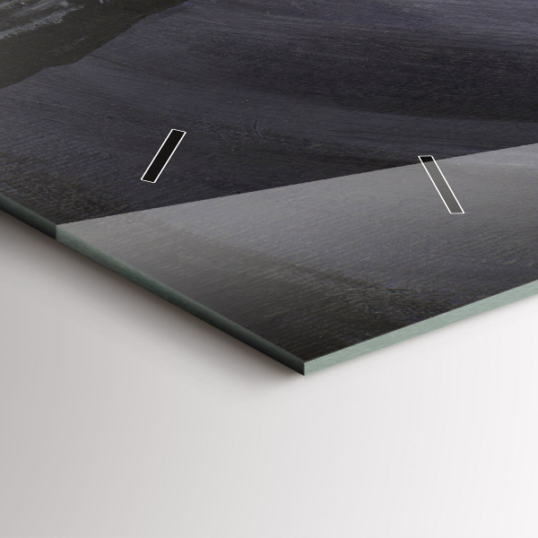 Horizontální skleněné hodiny na stěnu Havran v měsíčním světle