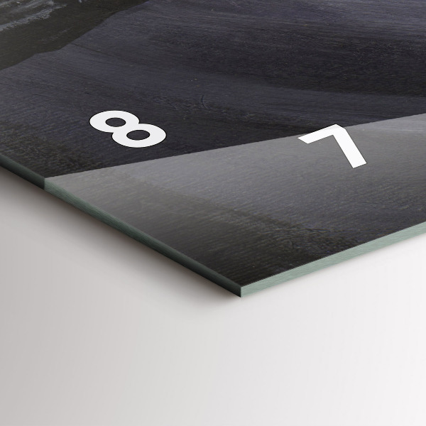 Horizontální skleněné hodiny na stěnu Havran v měsíčním světle