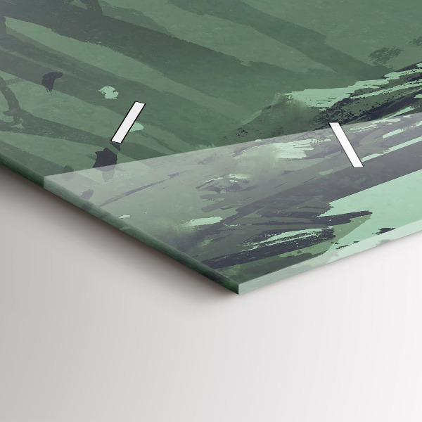 Horizontální skleněné hodiny na stěnu Samuraj v lese