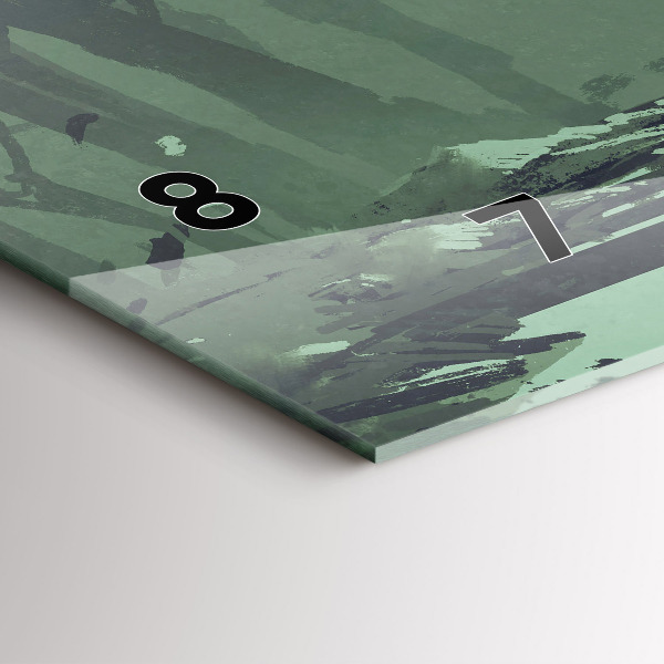 Horizontální skleněné hodiny na stěnu Samuraj v lese