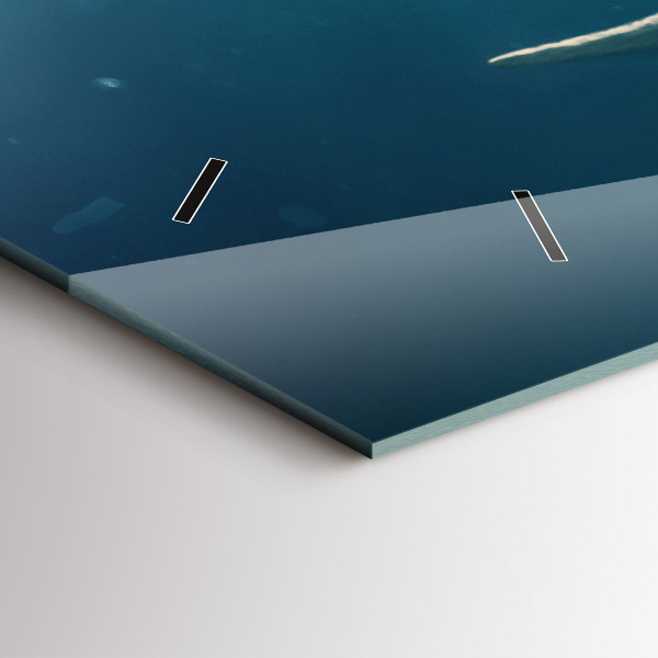 Horizontální skleněné hodiny na stěnu Plovoucí slon v oceánu