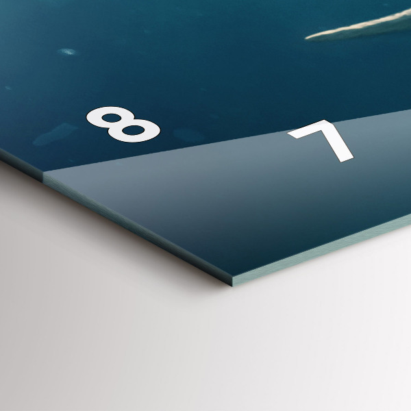 Horizontální skleněné hodiny na stěnu Plovoucí slon v oceánu