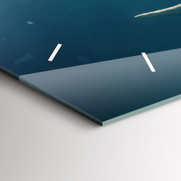 Horizontální skleněné hodiny na stěnu Plovoucí slon v oceánu