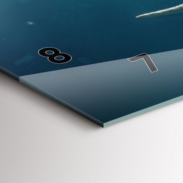 Horizontální skleněné hodiny na stěnu Plovoucí slon v oceánu