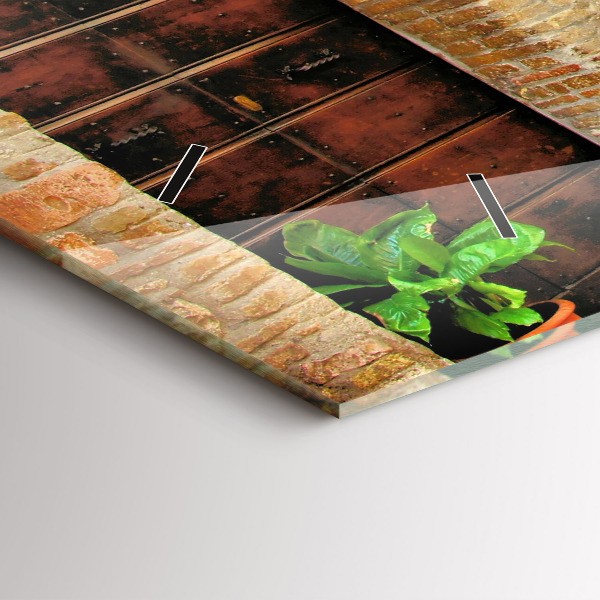 Horizontální hodiny na skle Malebná ulice