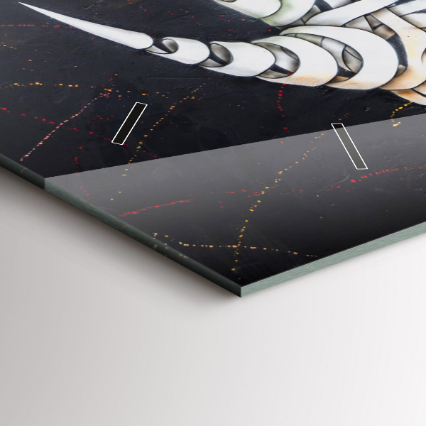 Horizontální hodiny na skle Abstraktní nosorožec