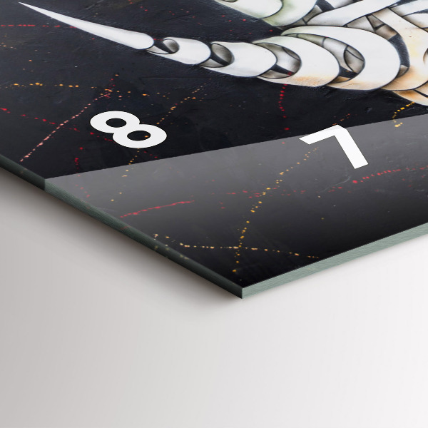 Horizontální hodiny na skle Abstraktní nosorožec