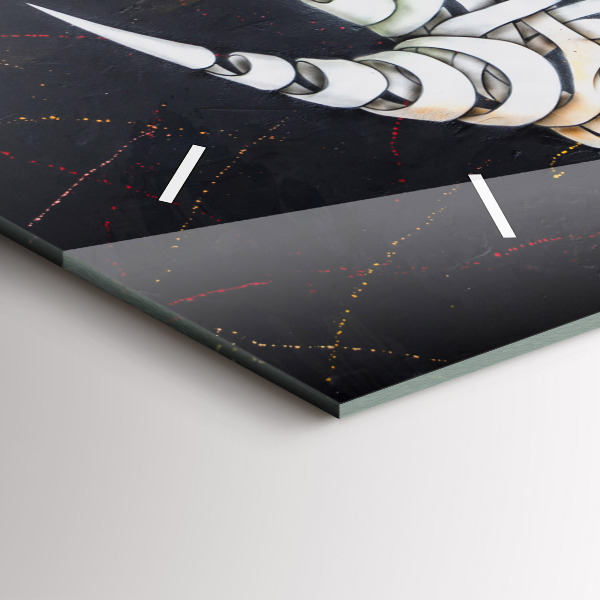 Horizontální hodiny na skle Abstraktní nosorožec