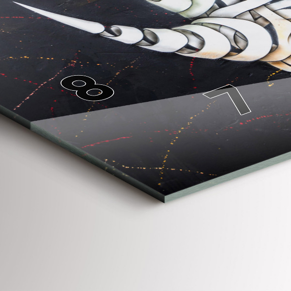 Horizontální hodiny na skle Abstraktní nosorožec