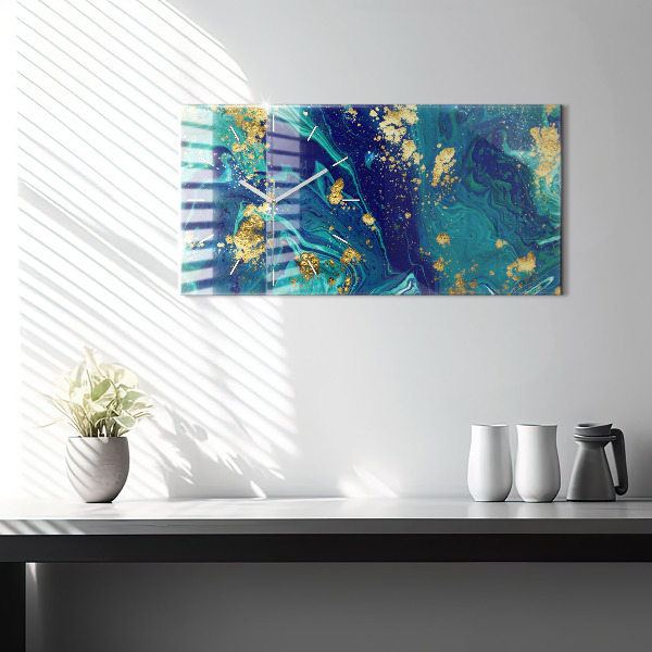 Horizontální hodiny na skle Moderní abstrakce