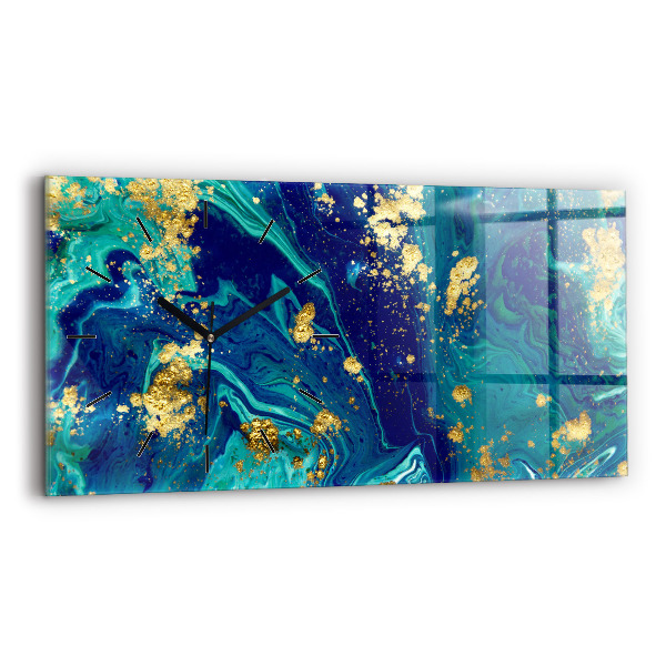 Horizontální hodiny na skle Moderní abstrakce