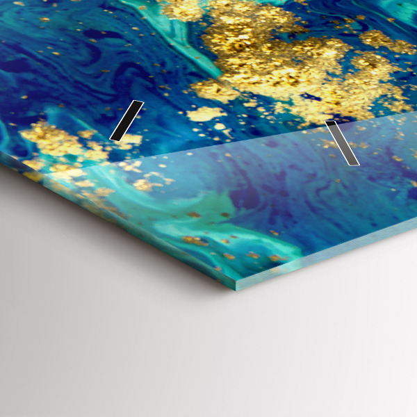 Horizontální hodiny na skle Moderní abstrakce