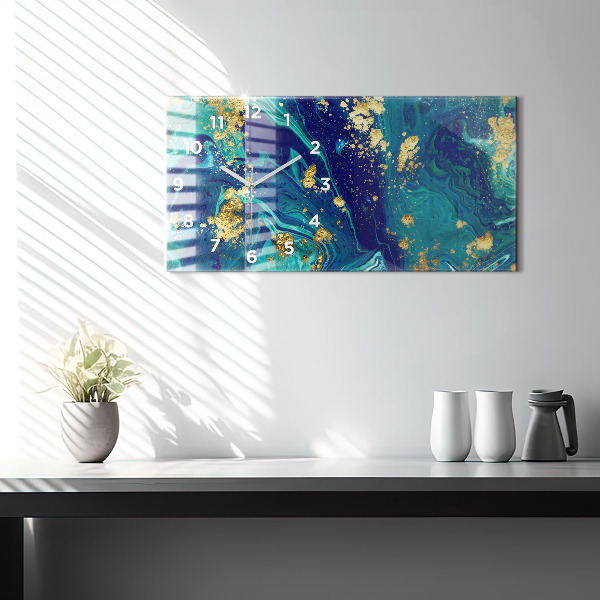 Horizontální hodiny na skle Moderní abstrakce