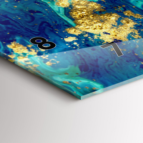 Horizontální hodiny na skle Moderní abstrakce