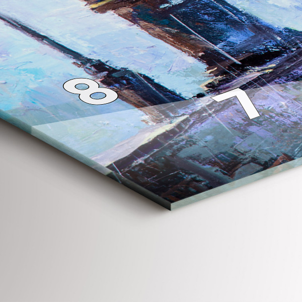 Horizontální skleněné hodiny na stěnu Olejové umění