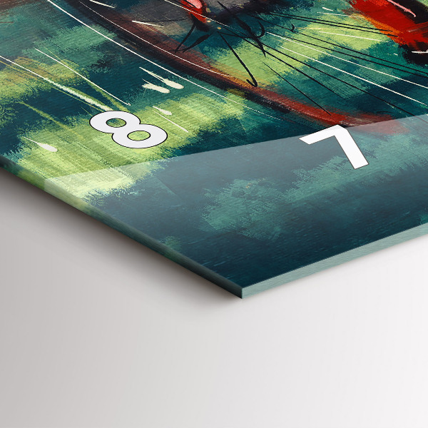 Horizontální skleněné hodiny na stěnu Malované jízdní kolo