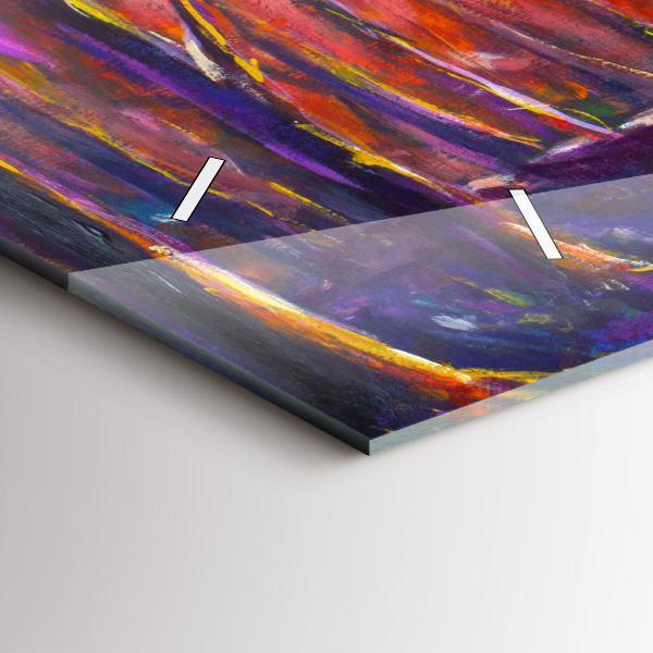 Horizontální skleněné hodiny na stěnu Pár v lese