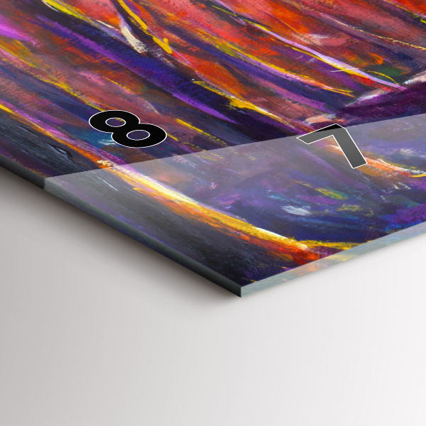 Horizontální skleněné hodiny na stěnu Pár v lese