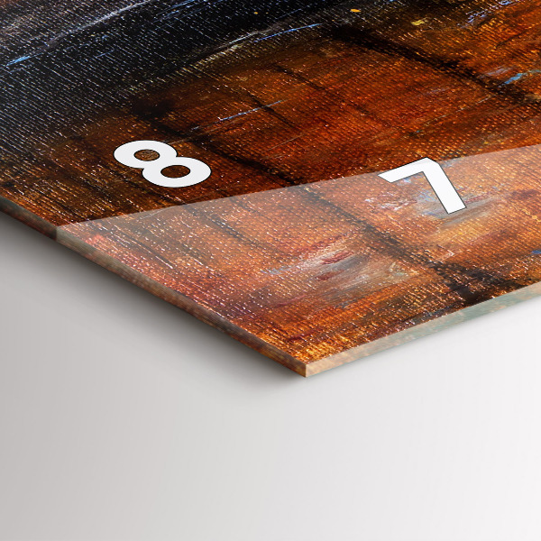 Horizontální skleněné hodiny na stěnu Výtvarné umění