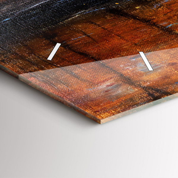 Horizontální skleněné hodiny na stěnu Výtvarné umění