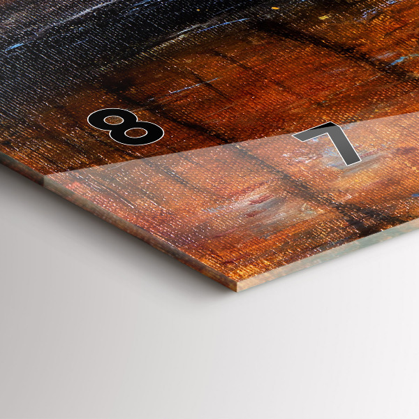 Horizontální skleněné hodiny na stěnu Výtvarné umění