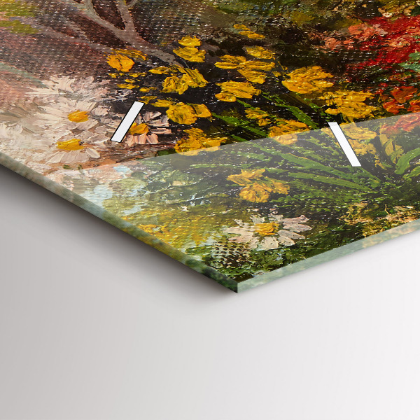 Horizontální hodiny na skle Složení oleje v lese