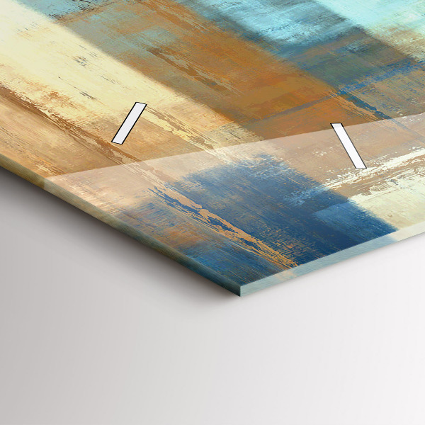 Horizontální skleněné hodiny na stěnu Barevné pozadí - abstraktní