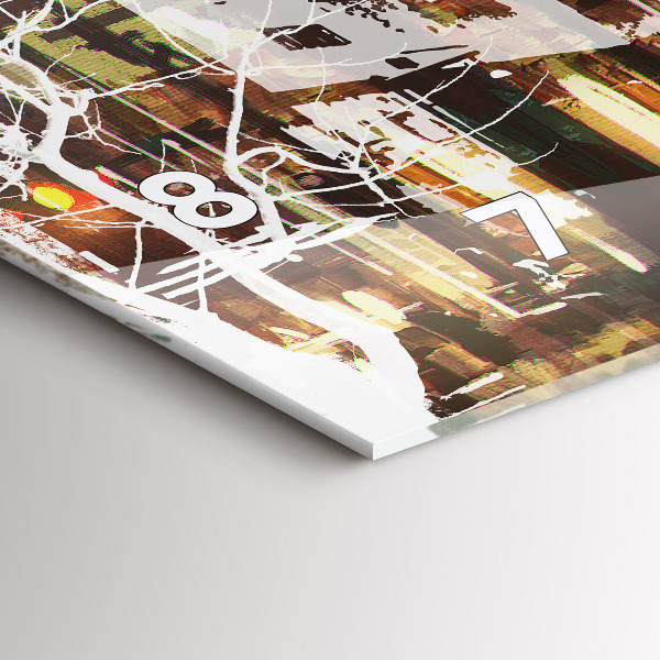 Horizontální hodiny na skle New York