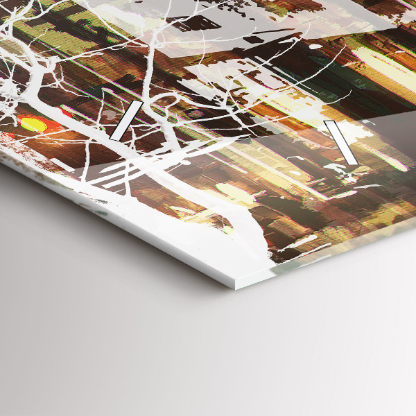 Horizontální hodiny na skle New York