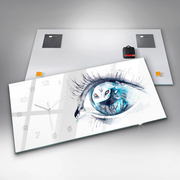 Horizontální hodiny na skle Ilustrace vlka