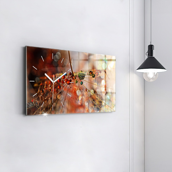 Horizontální hodiny na skle Foukačka s rosou