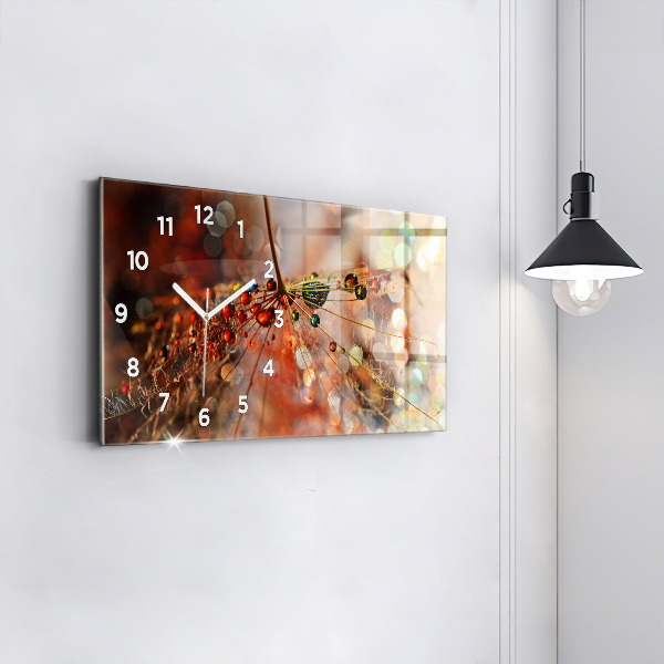 Horizontální hodiny na skle Foukačka s rosou