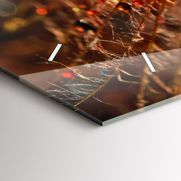 Horizontální hodiny na skle Foukačka s rosou