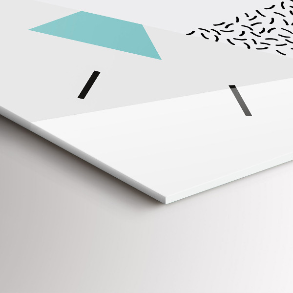 Horizontální hodiny na skle Geometrický vzor