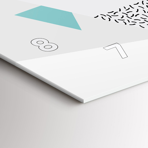 Horizontální hodiny na skle Geometrický vzor