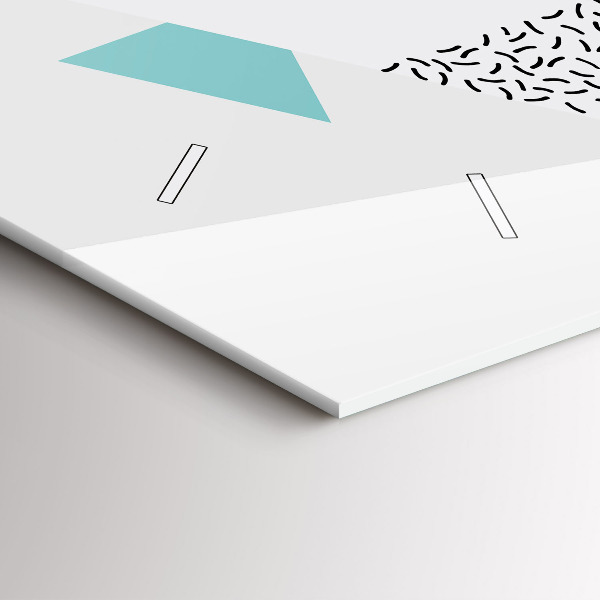 Horizontální hodiny na skle Geometrický vzor