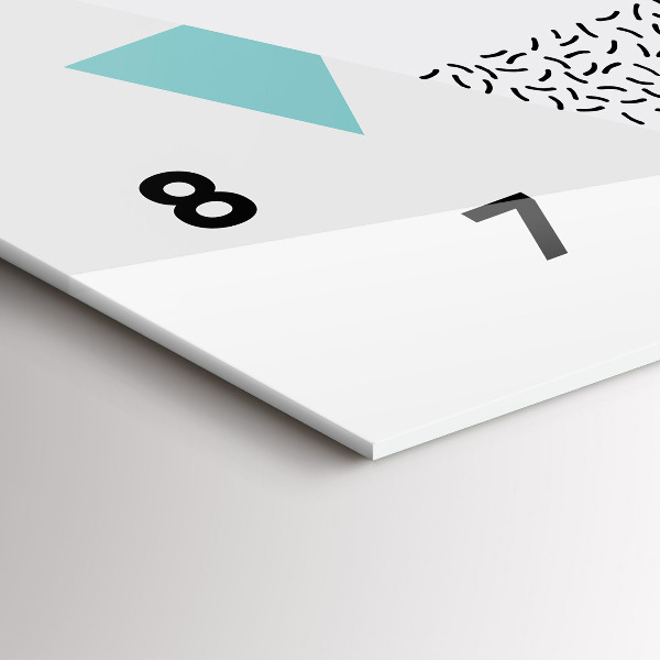 Horizontální hodiny na skle Geometrický vzor