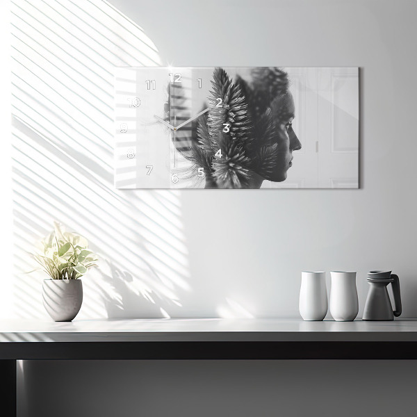 Horizontální hodiny na skle Lidská citlivost myšlení